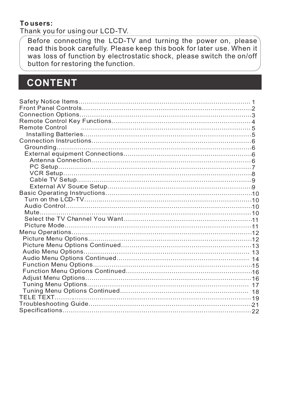 Content | haier L15A09A User Manual | Page 3 / 26