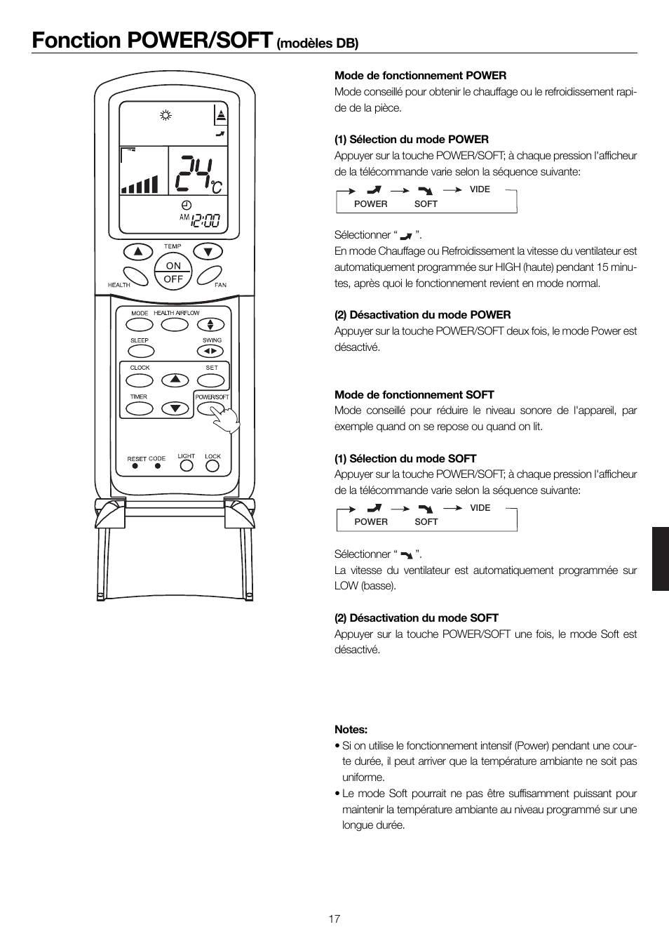 Fonction power/soft | haier 0010552537 User Manual | Page 100 / 109