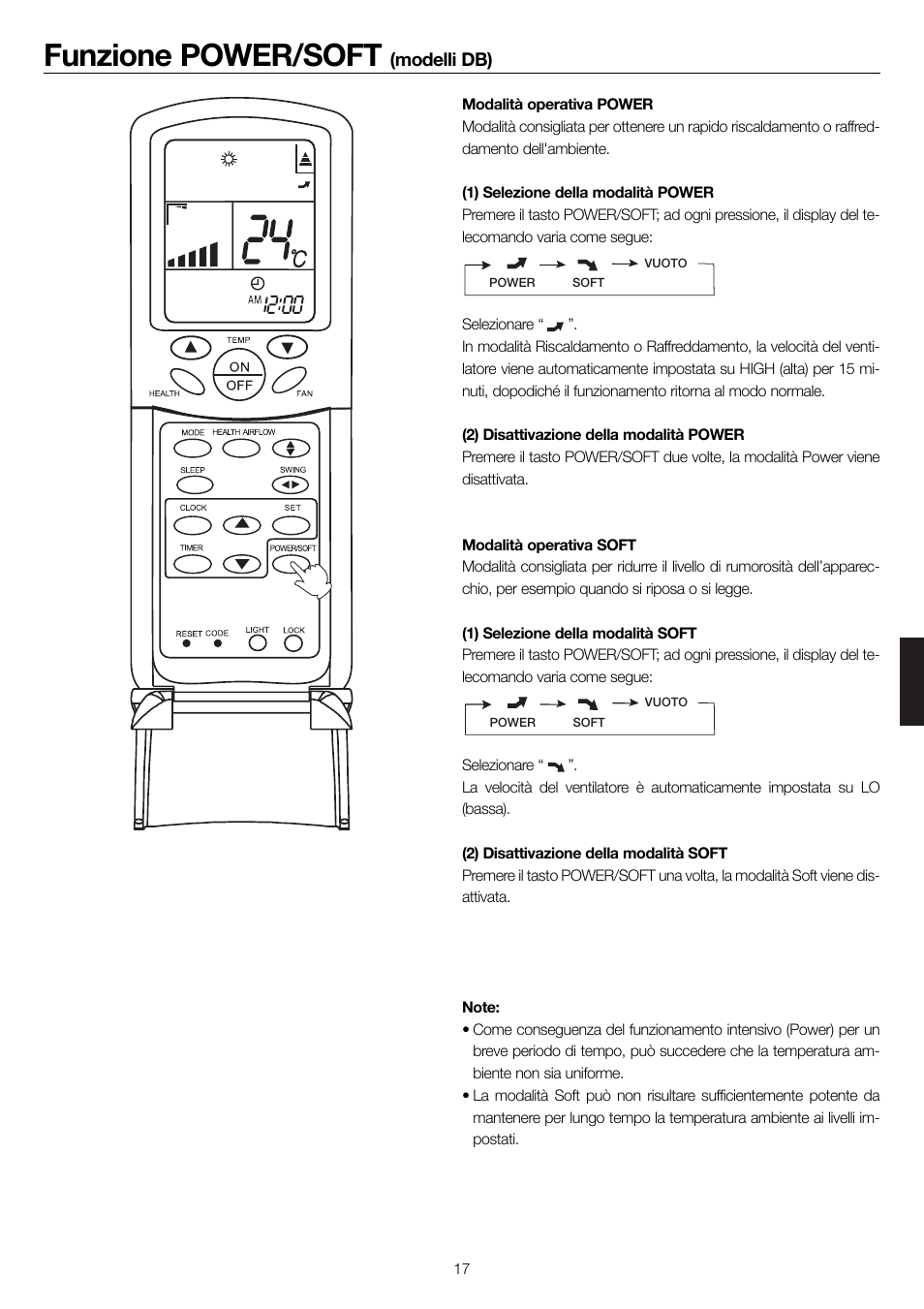 Funzione power/soft | haier 0010552537 User Manual | Page 74 / 109