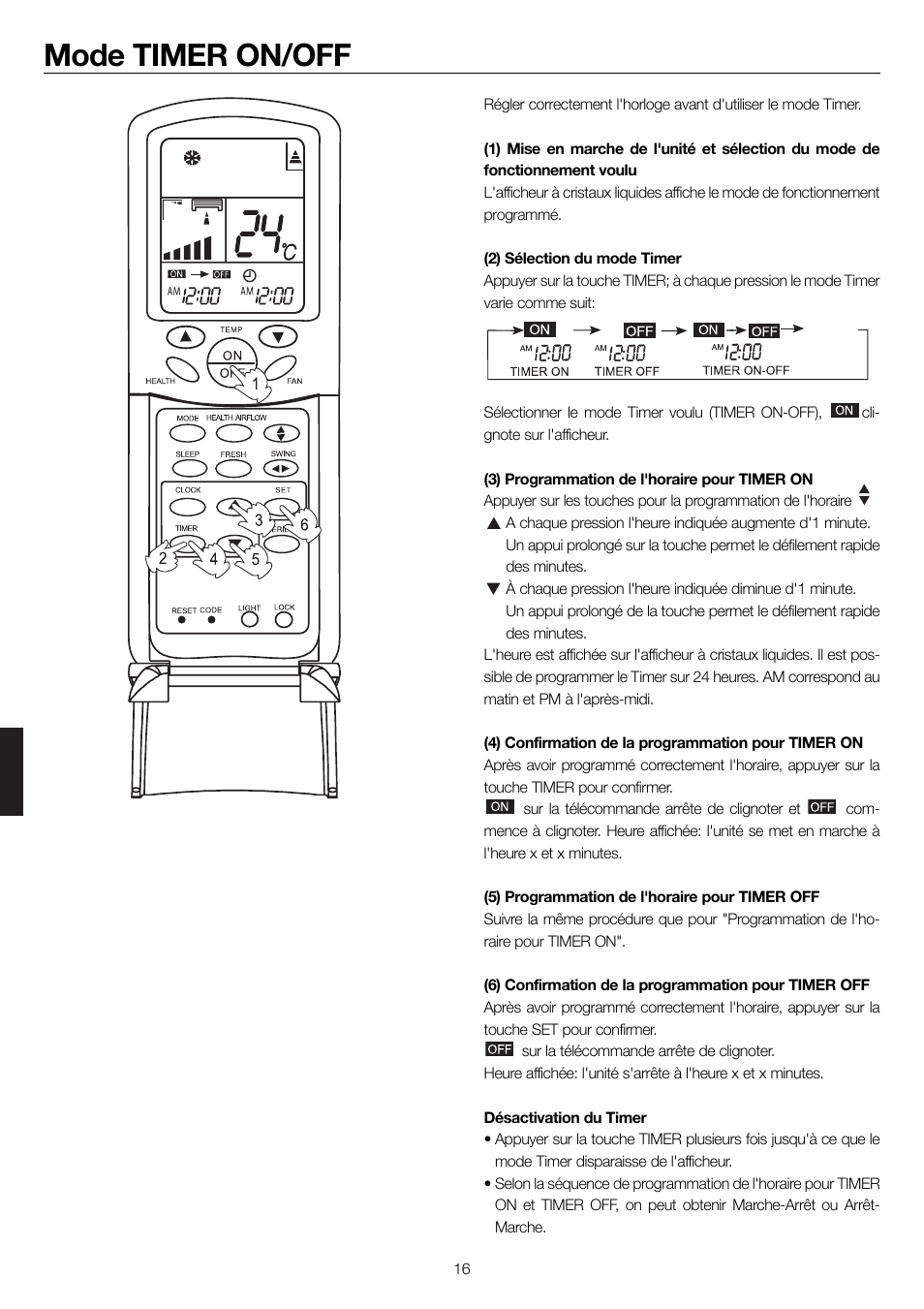 Mode timer on/off | haier 0010552537 User Manual | Page 99 / 109