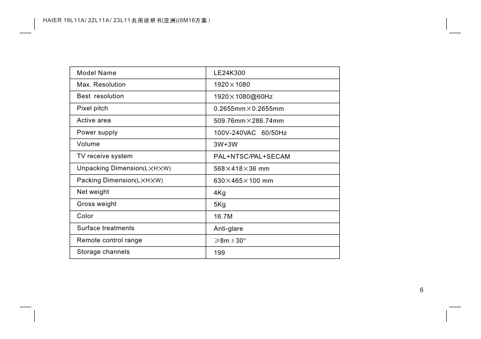 Т³гж 8 | haier HDMI LE19K300 User Manual | Page 8 / 33