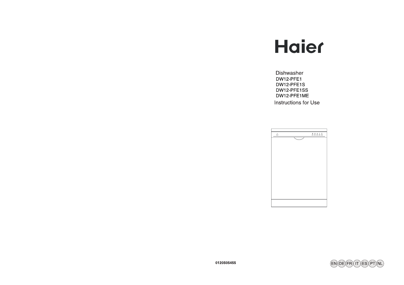 haier DW12-PFE1SS User Manual | 12 pages