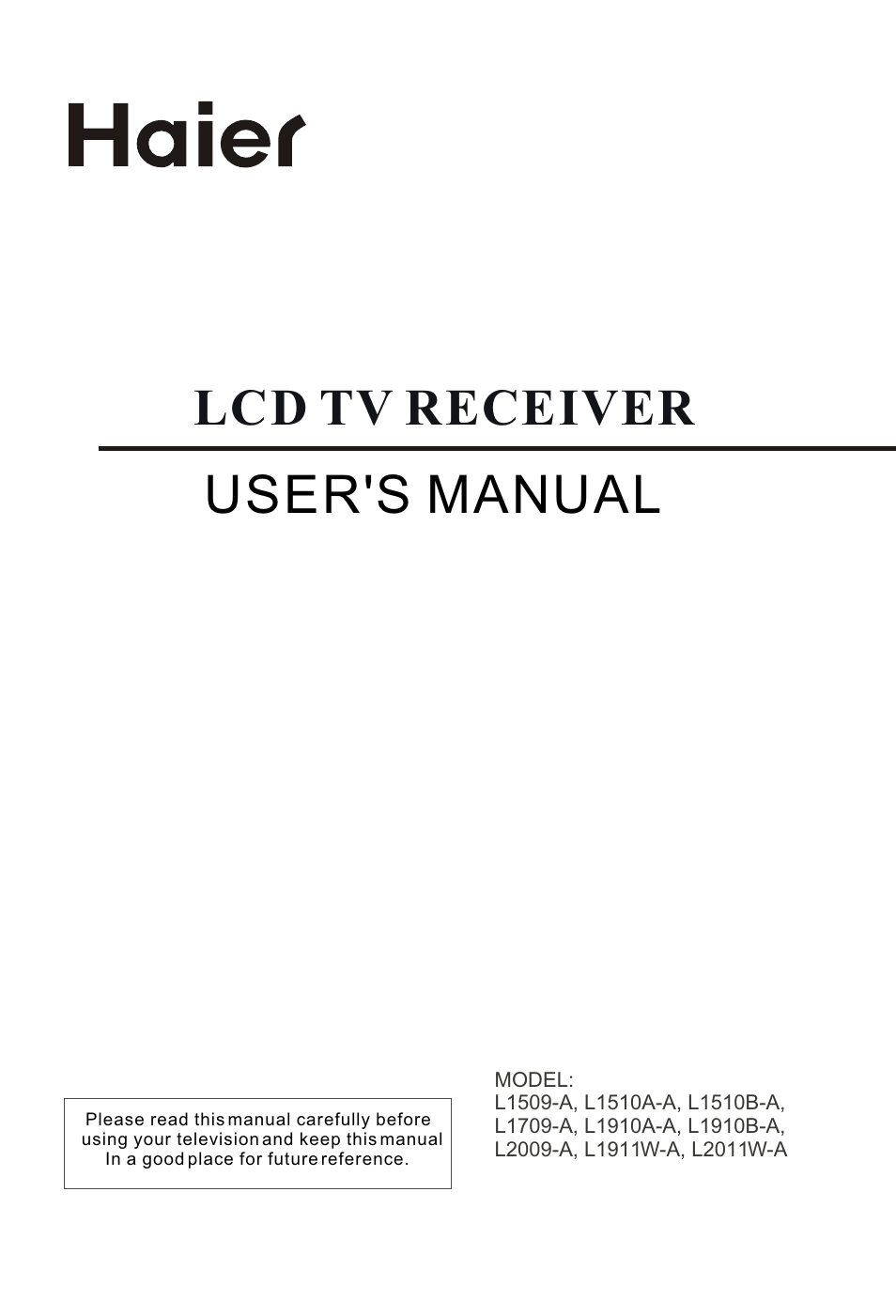 haier L1910B-A User Manual | 25 pages
