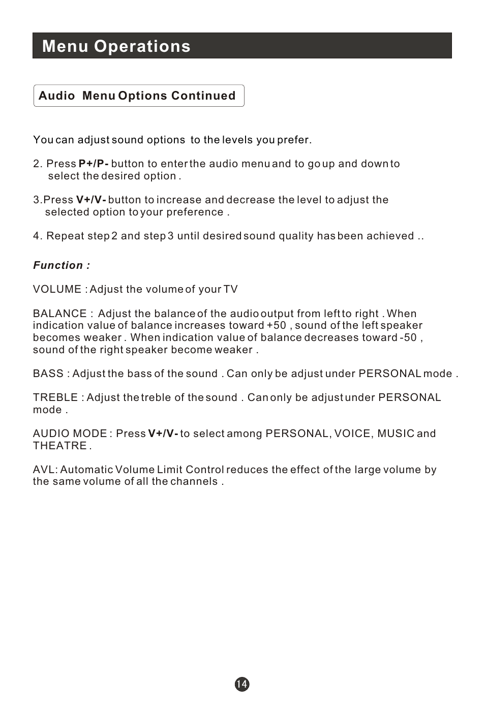 Т³гж 16, Menu operations | haier L1910B-A User Manual | Page 16 / 25