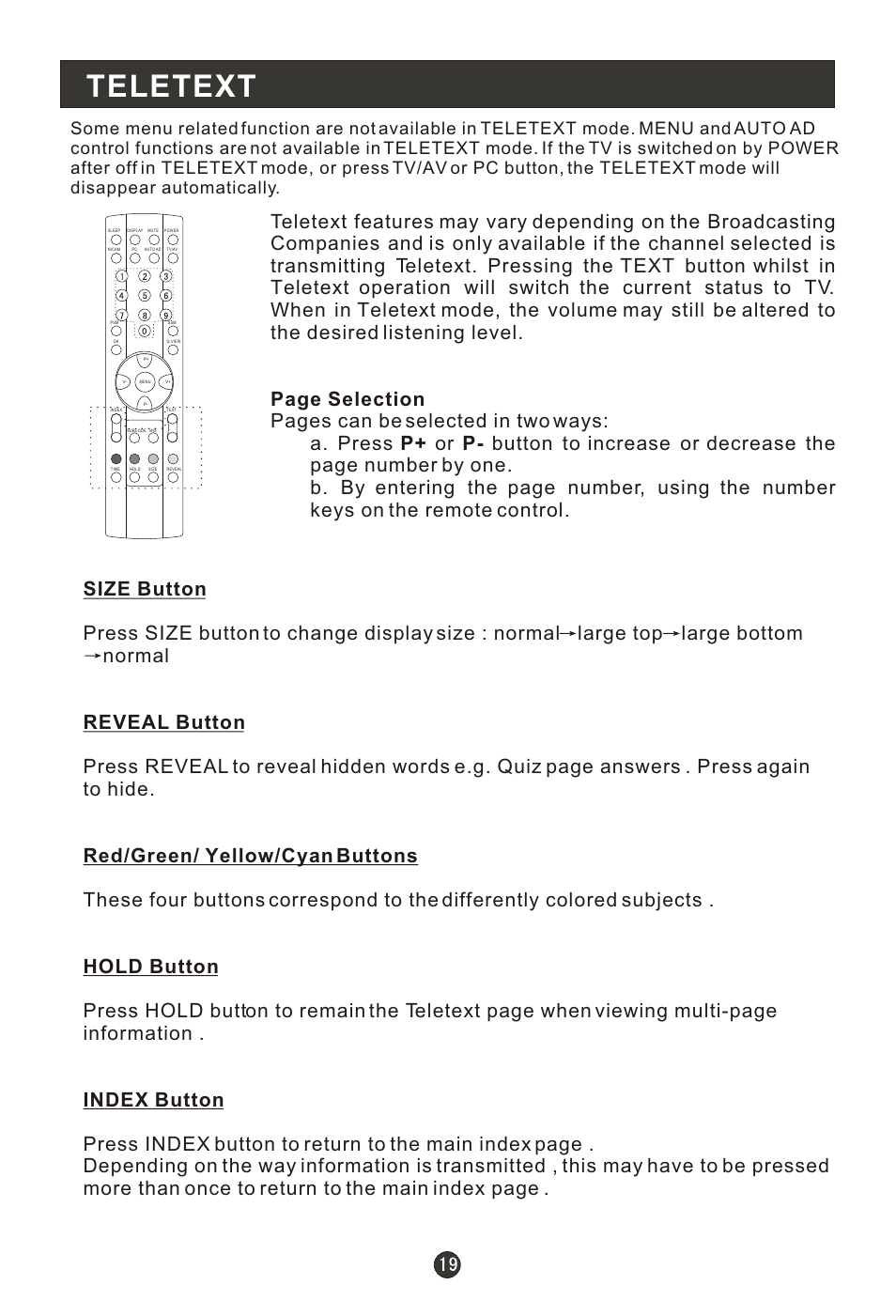 Т³гж 21, Teletext | haier L1910B-A User Manual | Page 21 / 25