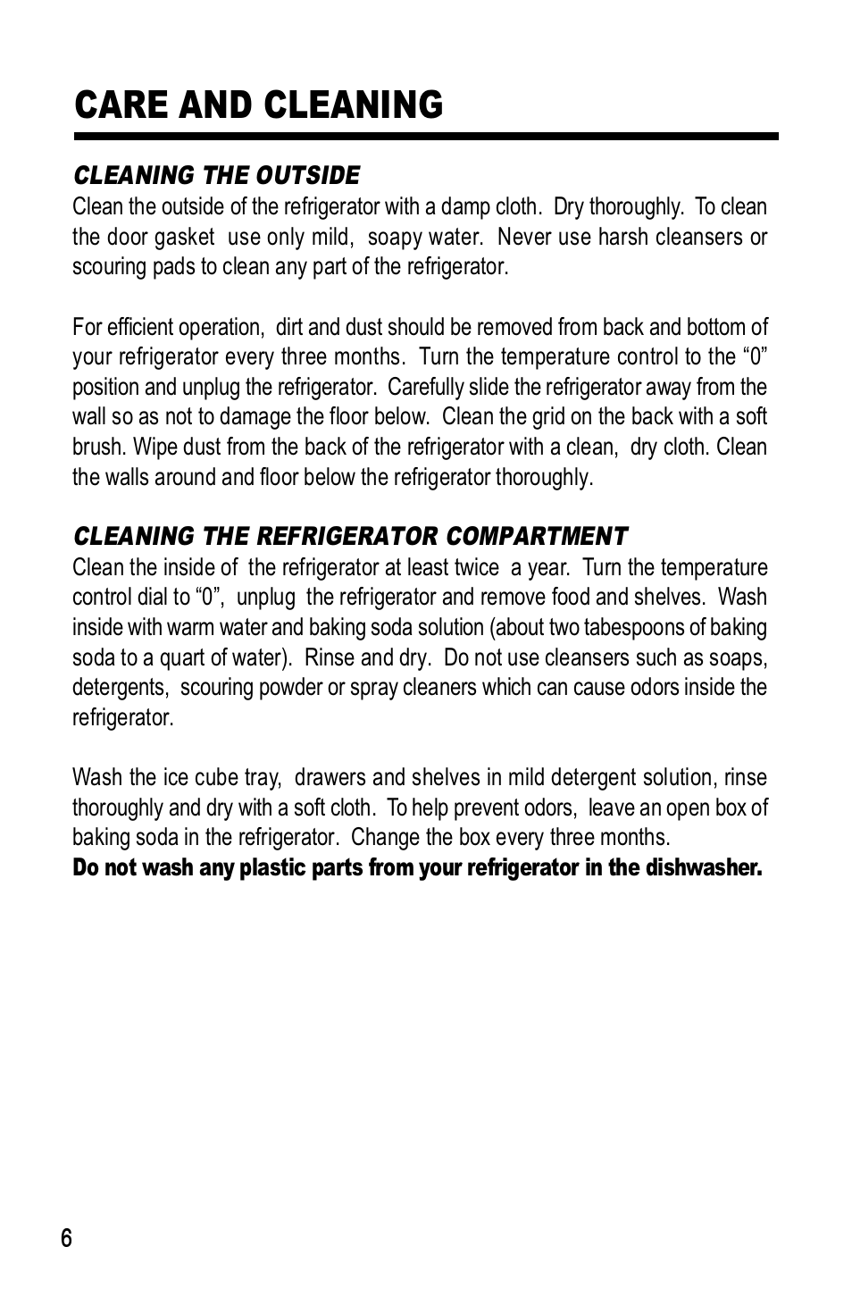 Care and cleaning | haier HRF-350U User Manual | Page 6 / 10