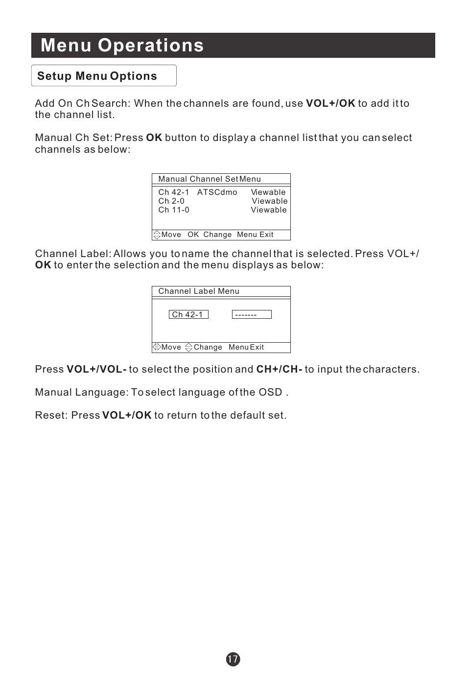 Menu operations | haier HLC19E User Manual | Page 22 / 43