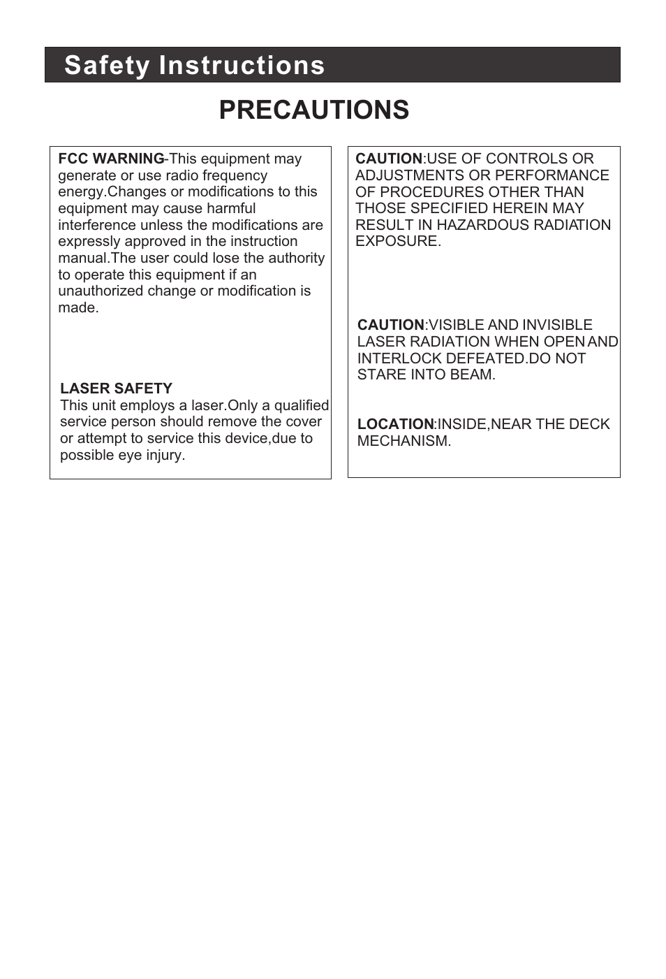 Safety instructions precautions | haier HLC19E User Manual | Page 4 / 43