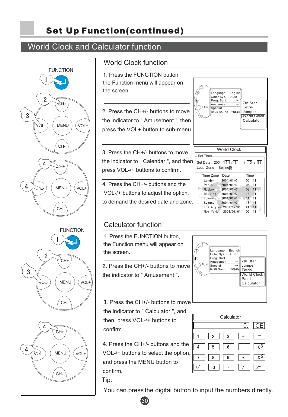 World clock function, Calculator function | haier D29FV6-A User Manual | Page 32 / 41