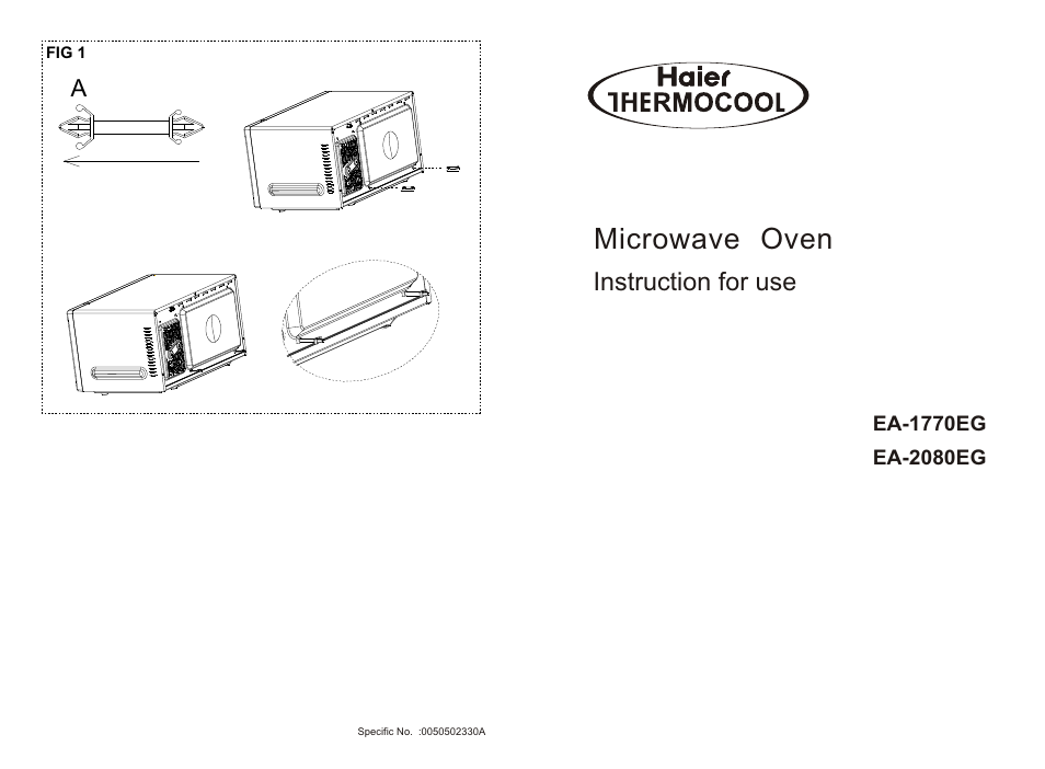 haier EA-1770EG User Manual | 8 pages