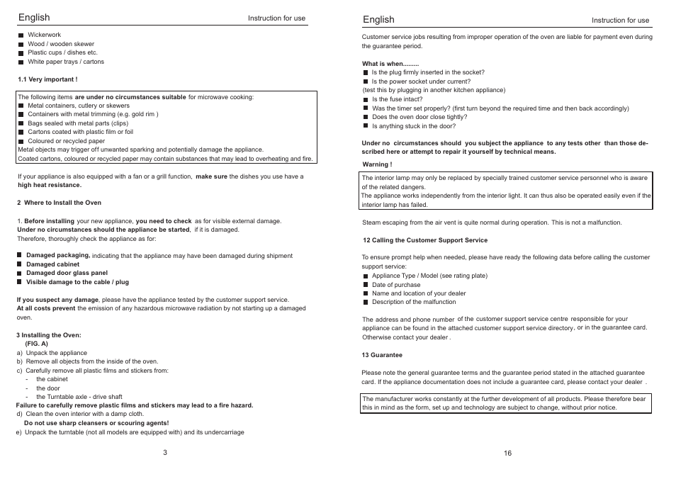 English | haier EO-2080EGV User Manual | Page 6 / 12