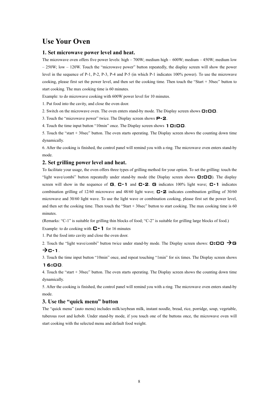 Use your oven | haier MA-2270EGC User Manual | Page 23 / 31