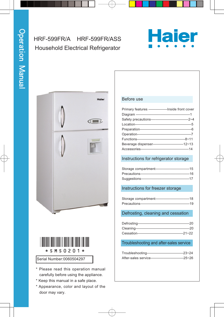 haier HRF-599FRASS User Manual | 32 pages