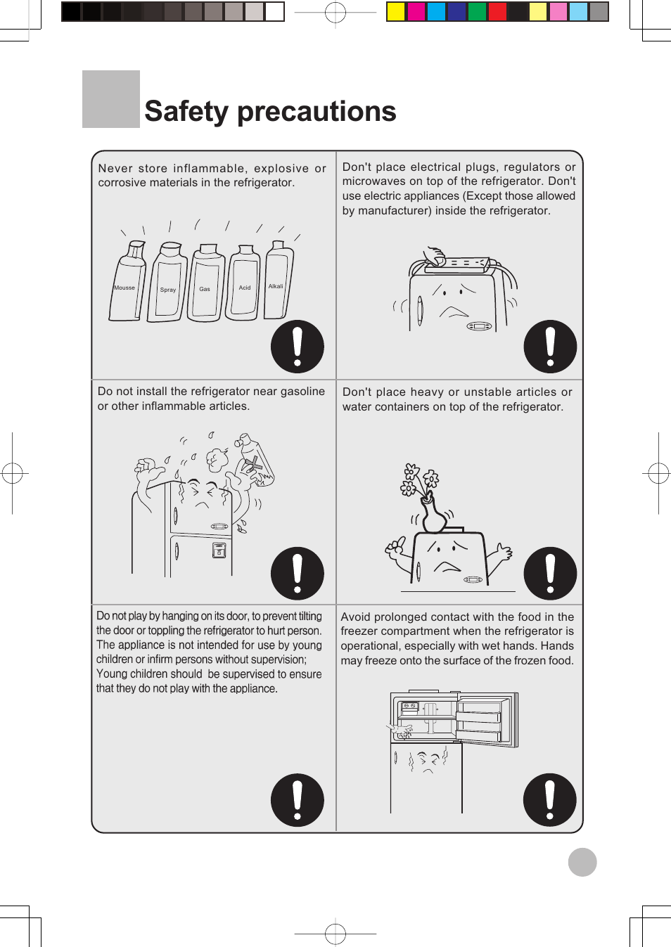 Safety precautions | haier HRF-599FRASS User Manual | Page 5 / 32