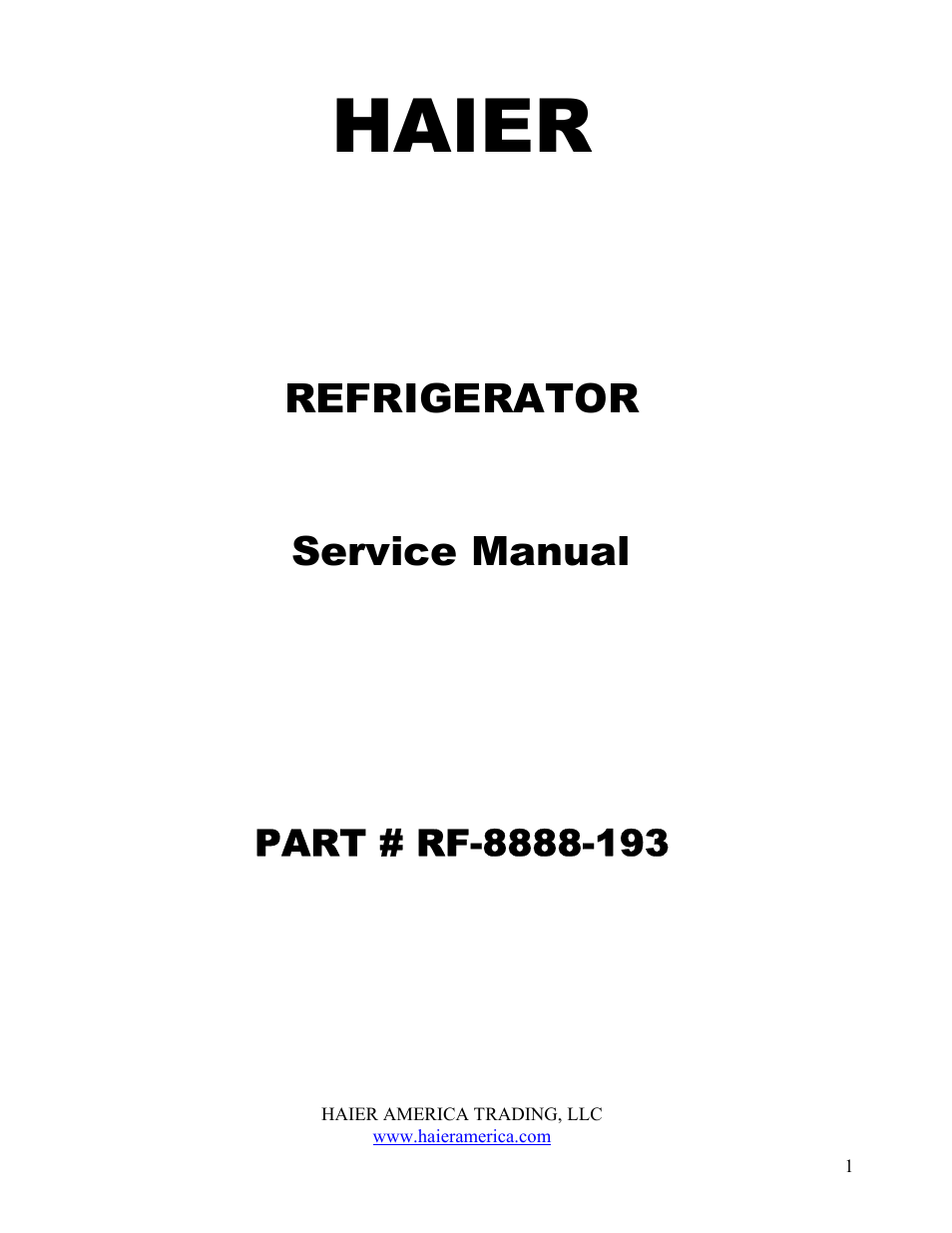 haier RF-8888-193 User Manual | 21 pages