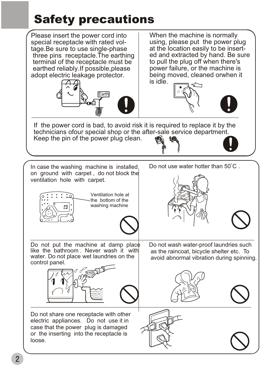 Safety precautions | haier HWM40-32 User Manual | Page 4 / 12