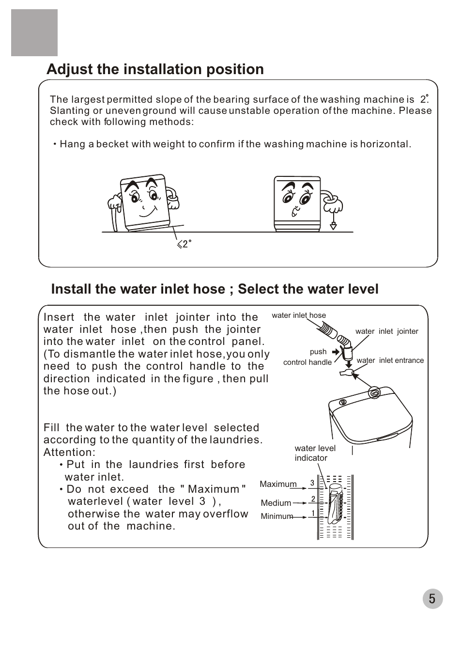 Adjust the installation position | haier HWM40-32 User Manual | Page 7 / 12