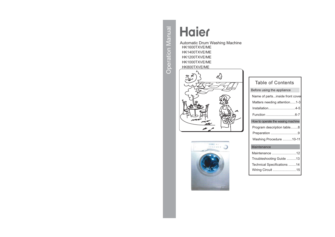 haier HK1000TXVE/ME User Manual | 10 pages