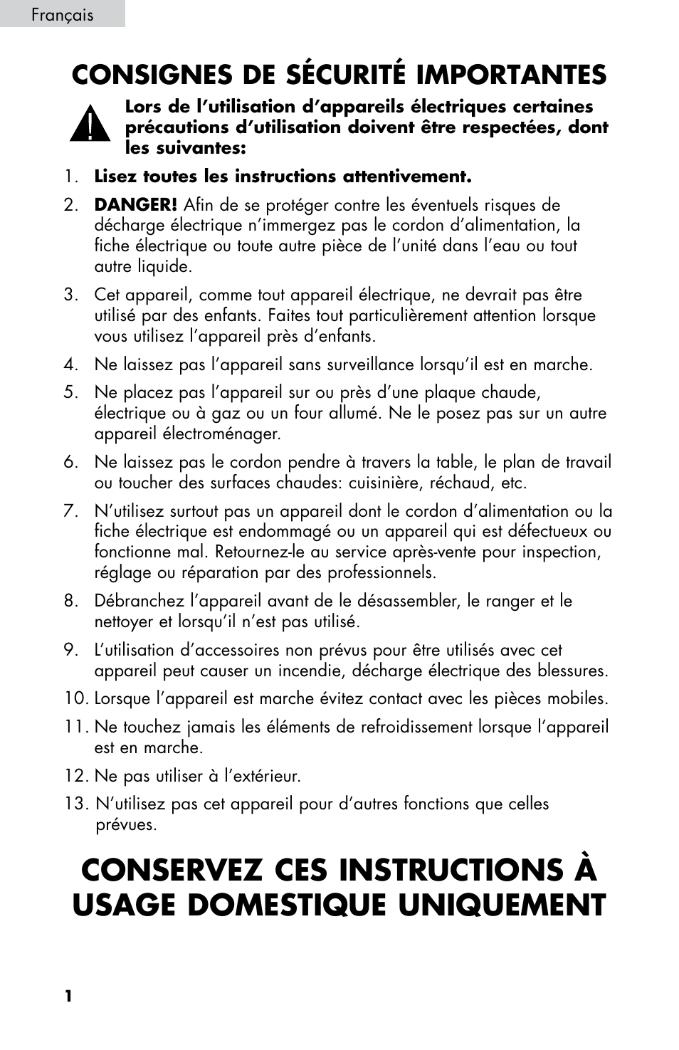 Consignes de sécurité importantes | haier HPIM25S User Manual | Page 14 / 39