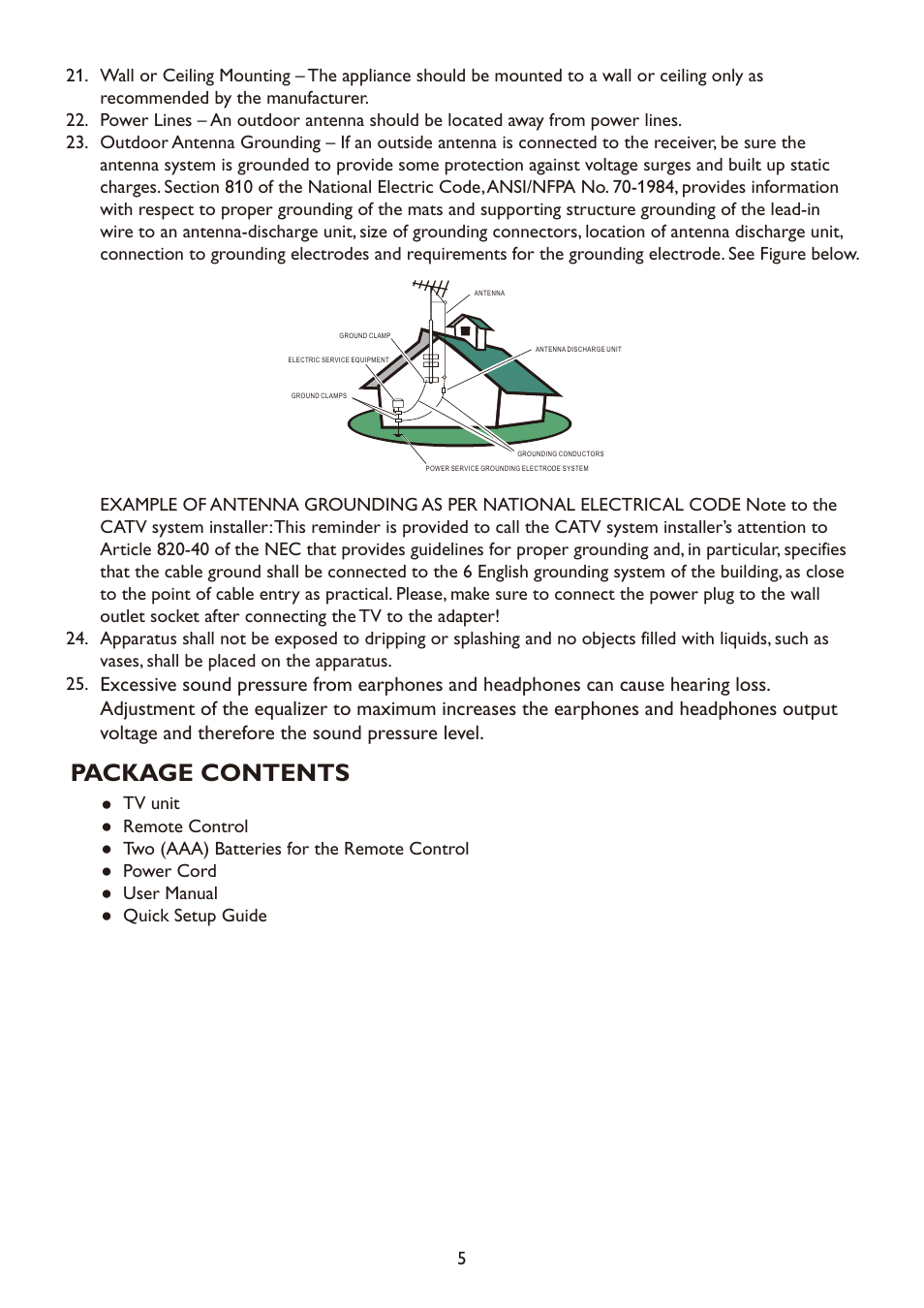 Package contents | haier LT19A1 User Manual | Page 7 / 38