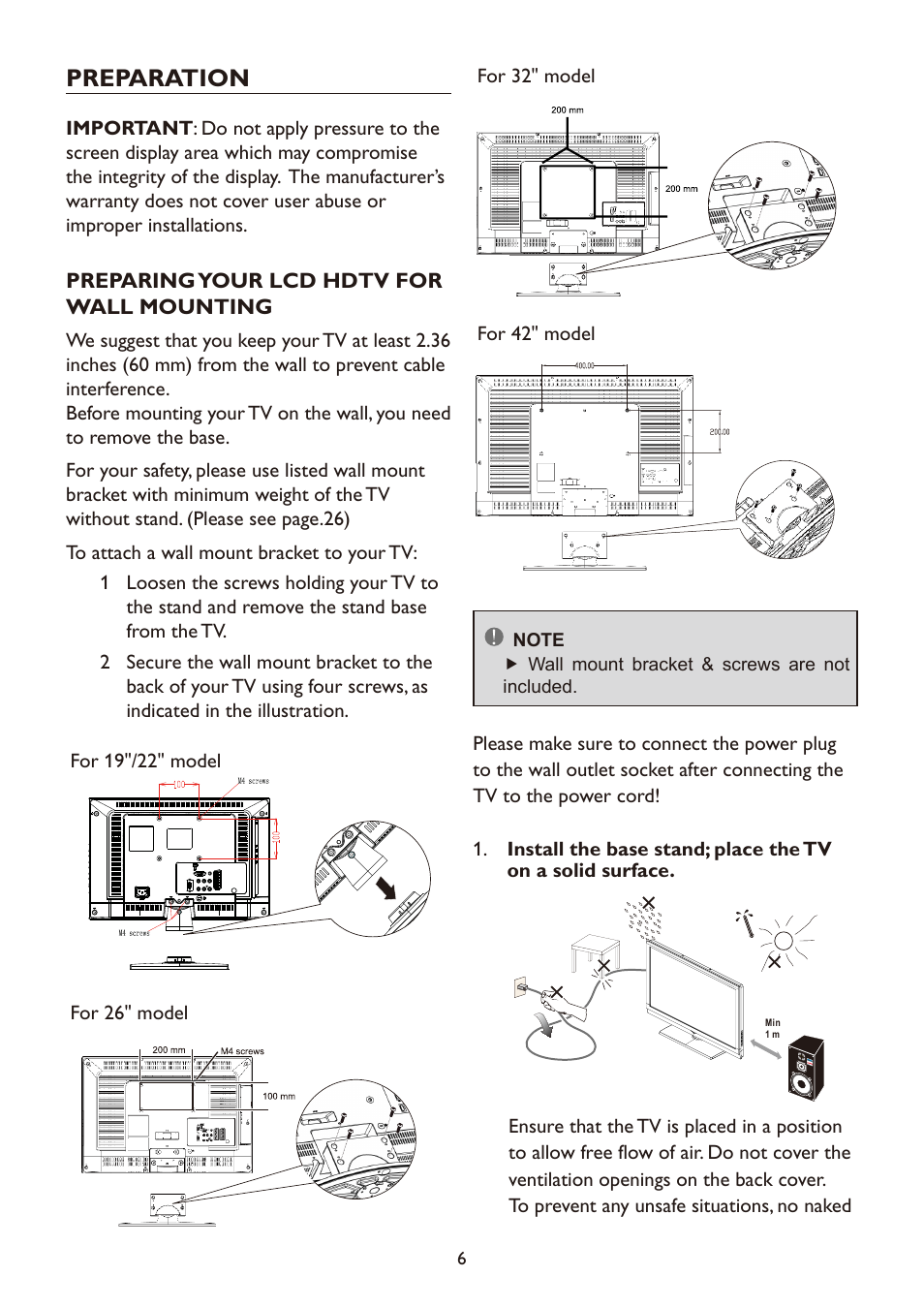 Preparation | haier LT19A1 User Manual | Page 8 / 38