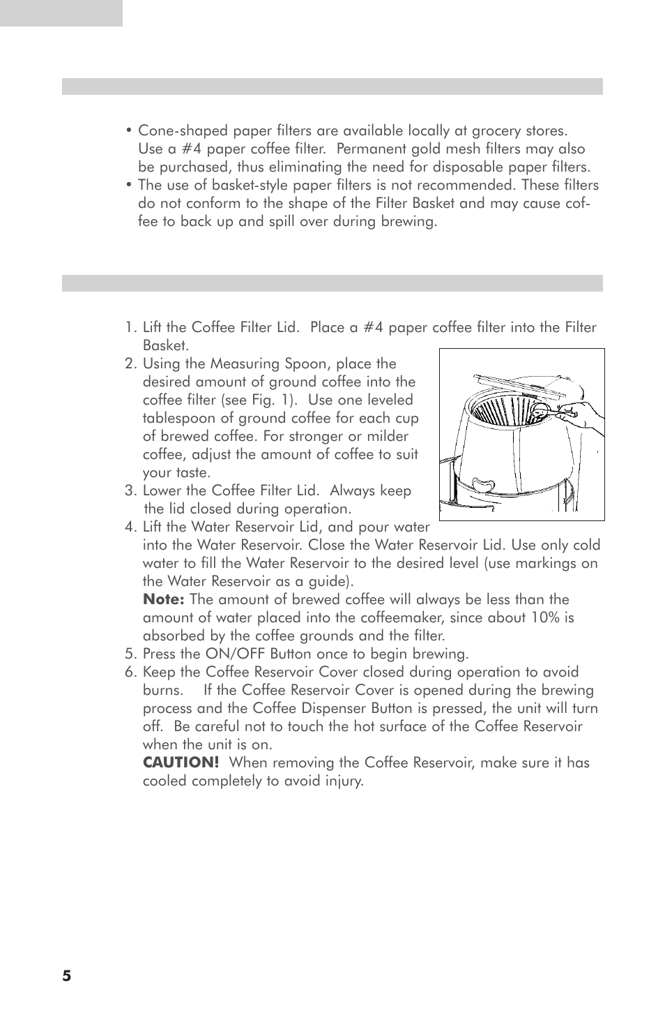 Coffee filters, Brewing coffee | haier HCS10B User Manual | Page 6 / 10