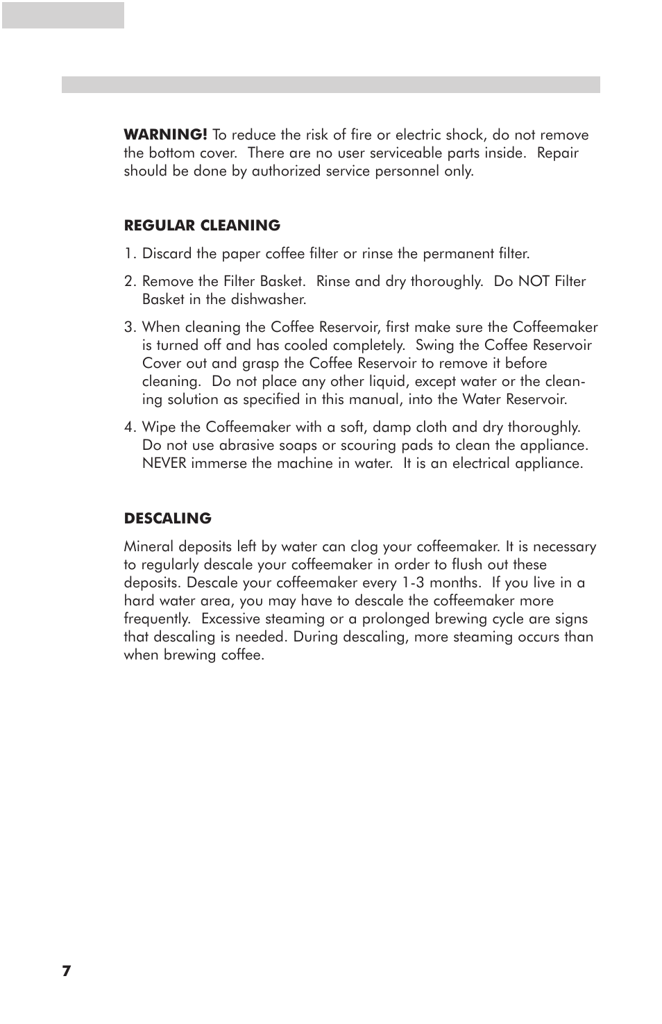 Care and maintenance | haier HCS10B User Manual | Page 8 / 10