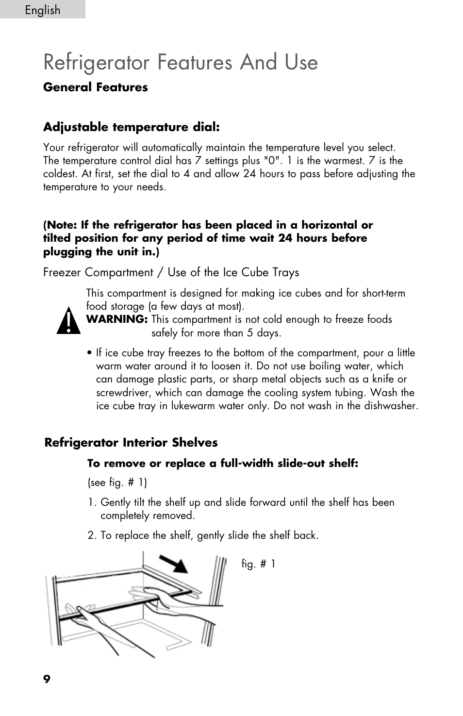 Refrigerator features and use | haier HNSE045 User Manual | Page 10 / 52