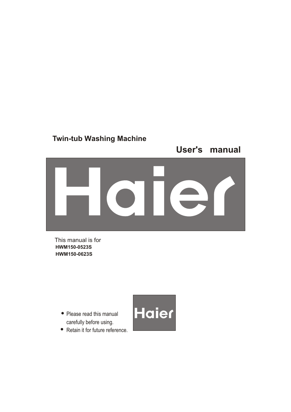 haier HWM150-0623S User Manual | 19 pages