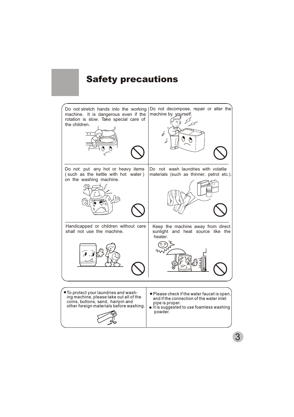 Safety precautions | haier HWM150-0623S User Manual | Page 5 / 19