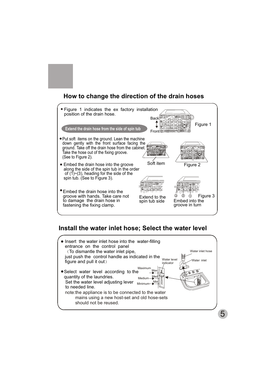 How to change the direction of the drain hoses | haier HWM150-0623S User Manual | Page 7 / 19