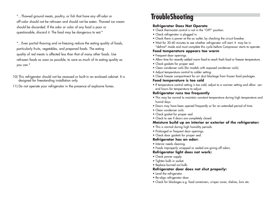 Troubleshooting | haier HR-245U User Manual | Page 4 / 8