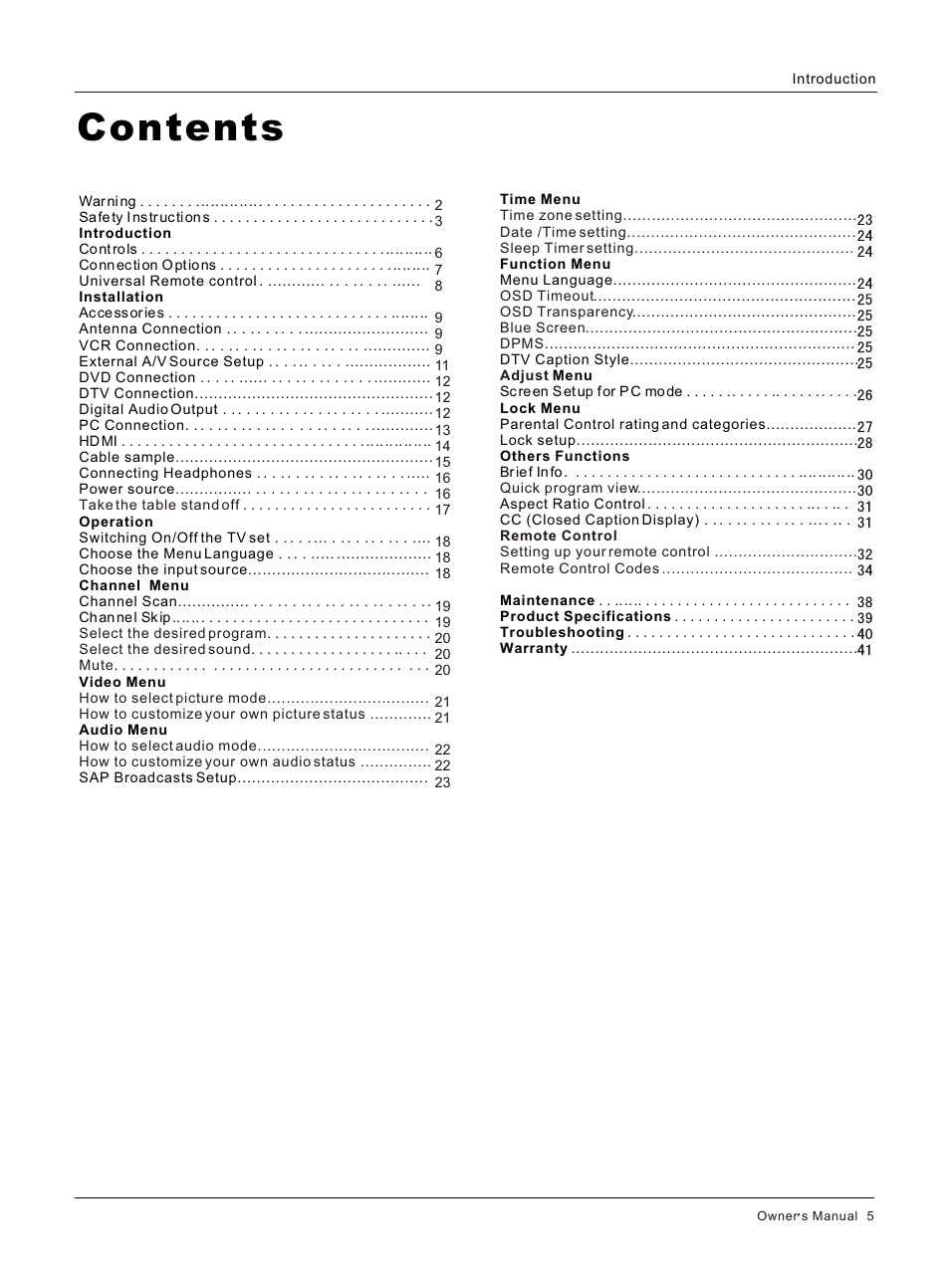 haier HL42BG User Manual | Page 5 / 42