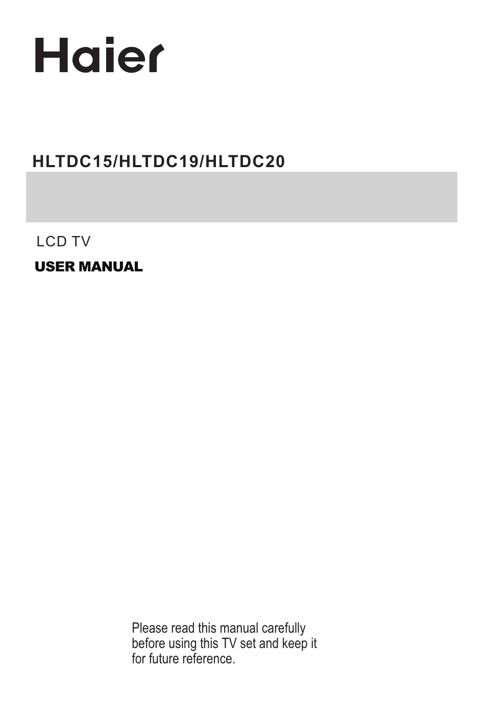 haier HLTDC19 User Manual | 39 pages
