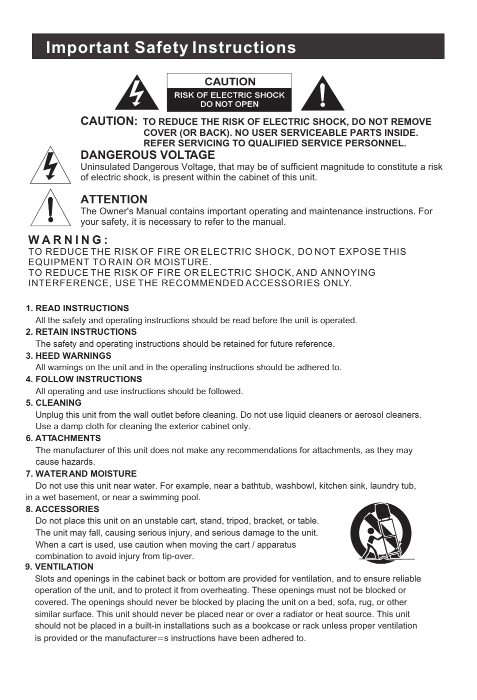 Important safety instructions | haier HLTDC19 User Manual | Page 2 / 39