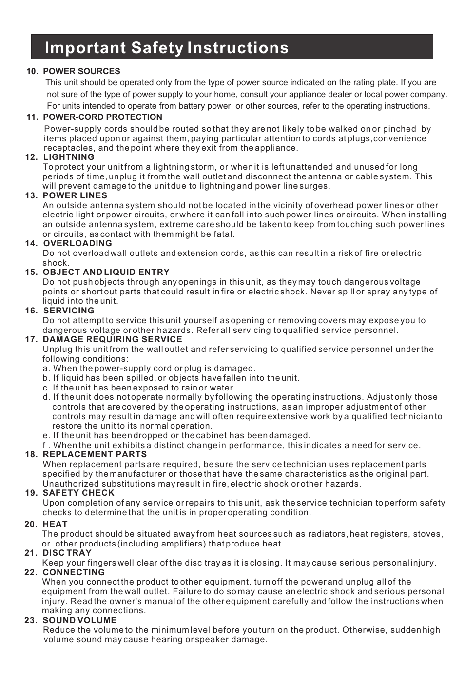 Important safety instructions | haier HLTDC19 User Manual | Page 3 / 39