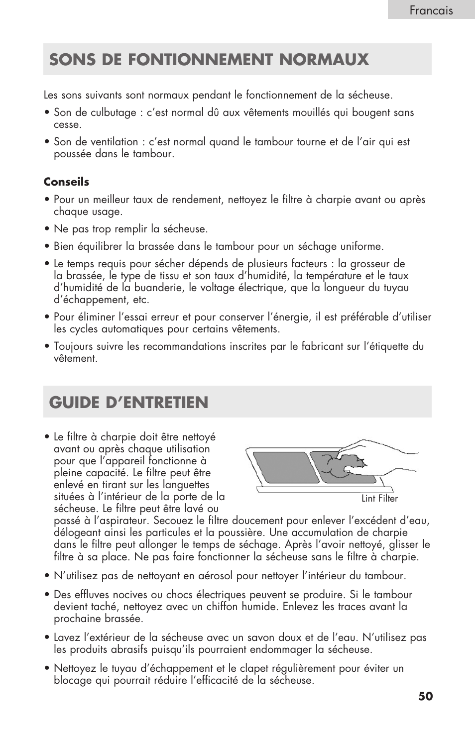 Sons de fontionnement normaux guide d’entretien | haier GDE/GDG450AW User Manual | Page 51 / 80