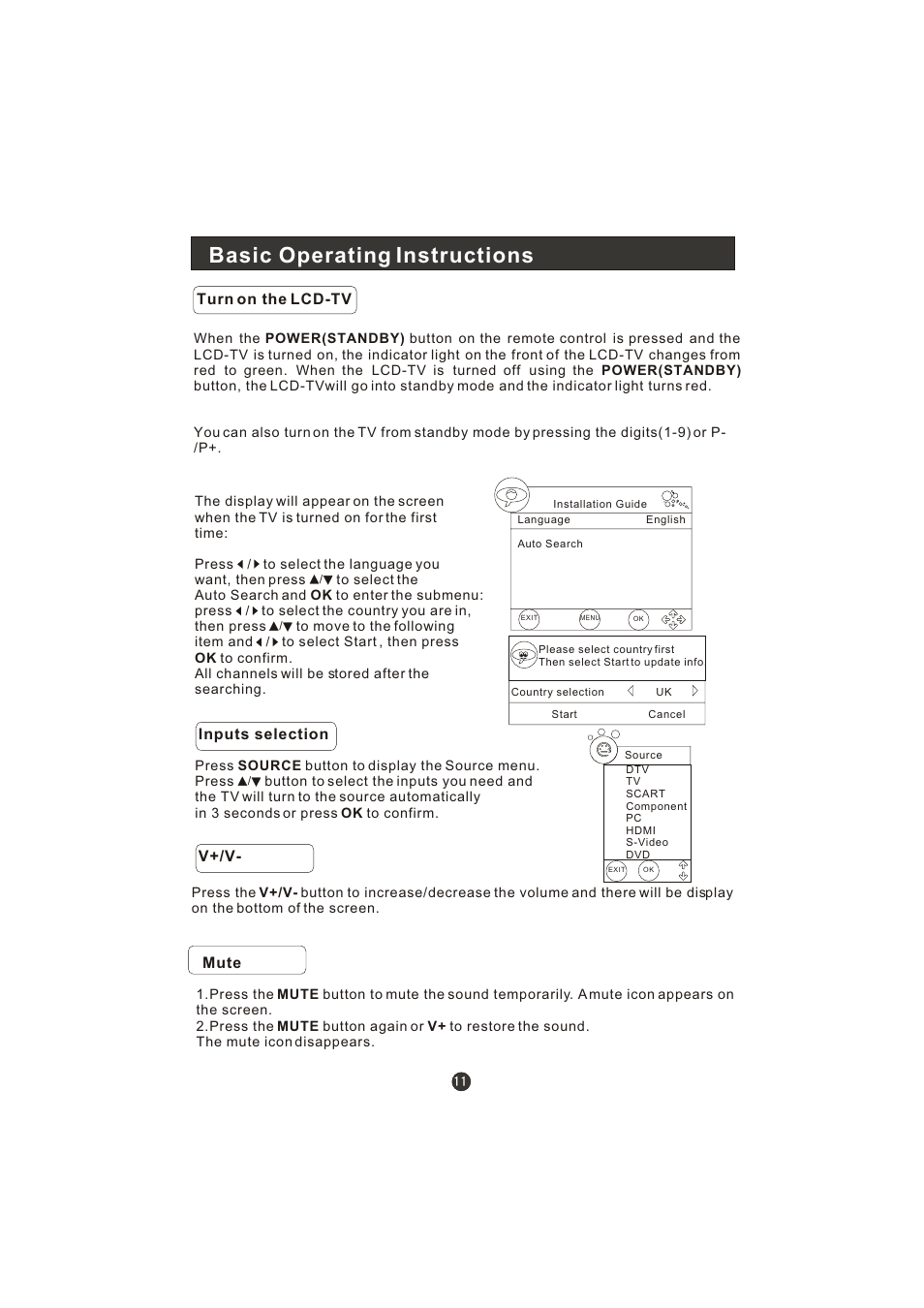 Basic operating instructions | haier LT22R3CBW User Manual | Page 12 / 44