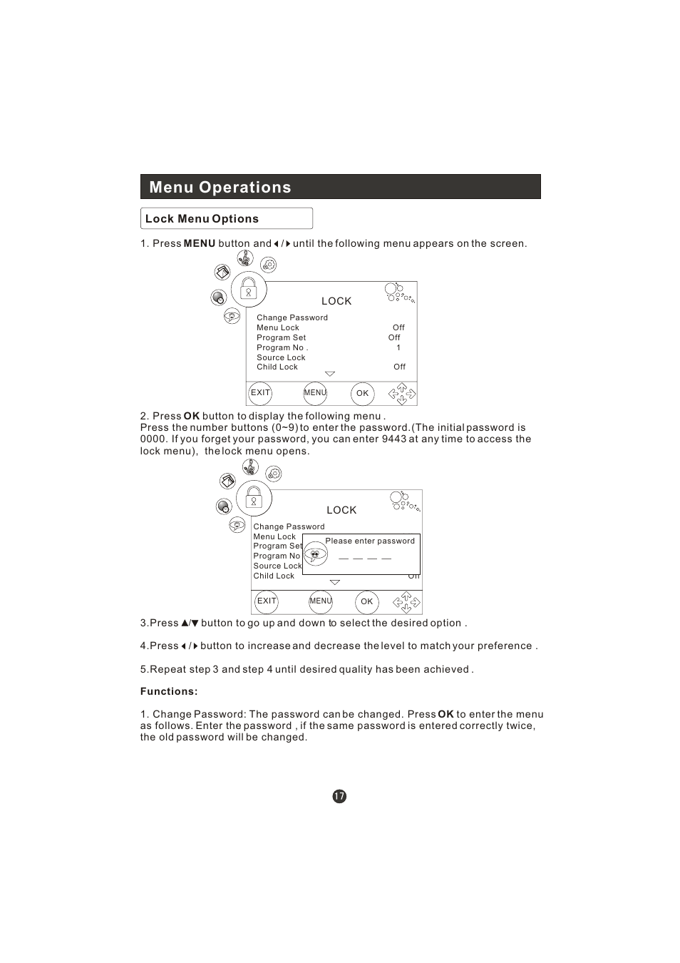 Menu operations | haier LT22R3CBW User Manual | Page 18 / 44