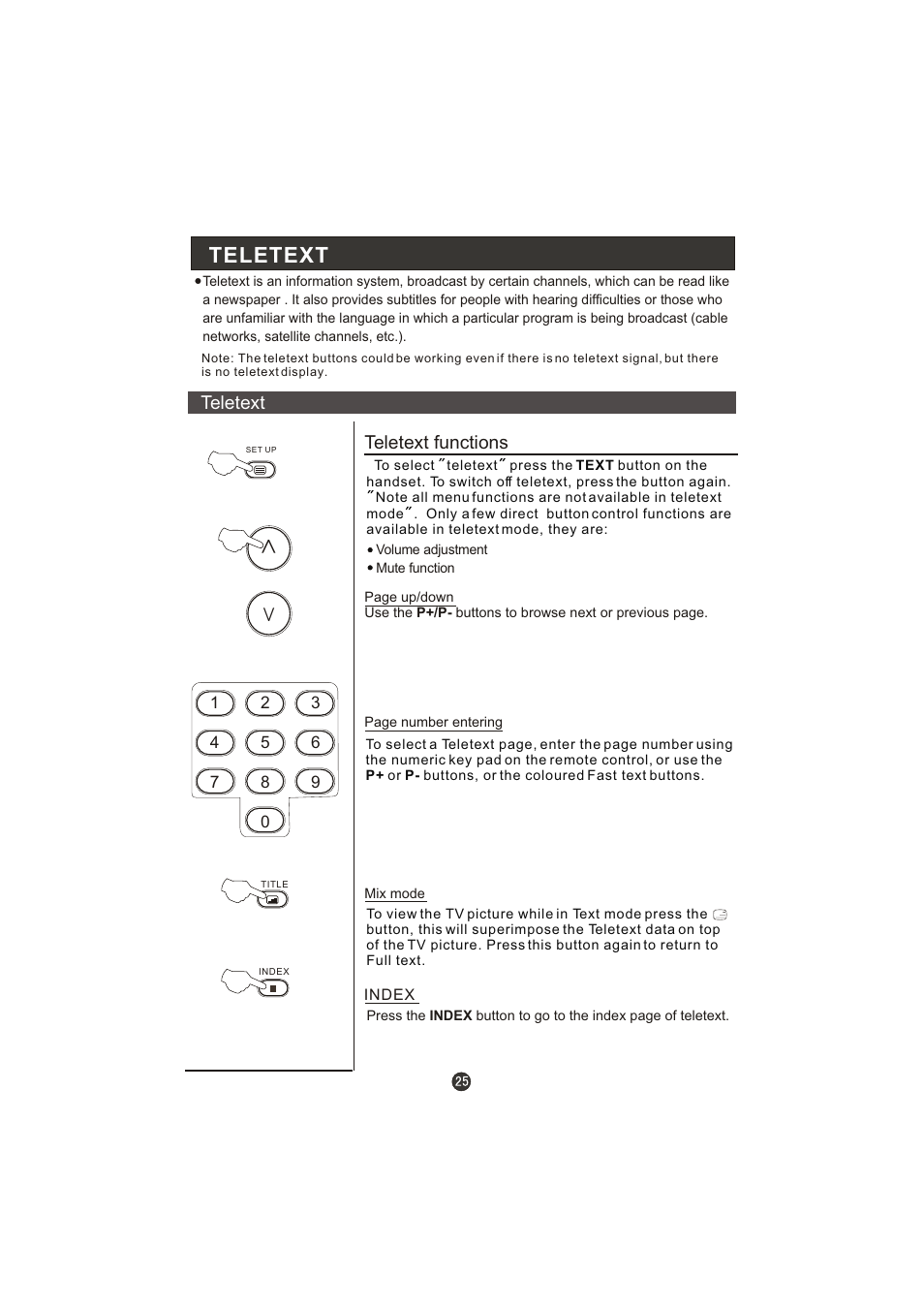 Teletext, Teletext functions | haier LT22R3CBW User Manual | Page 26 / 44