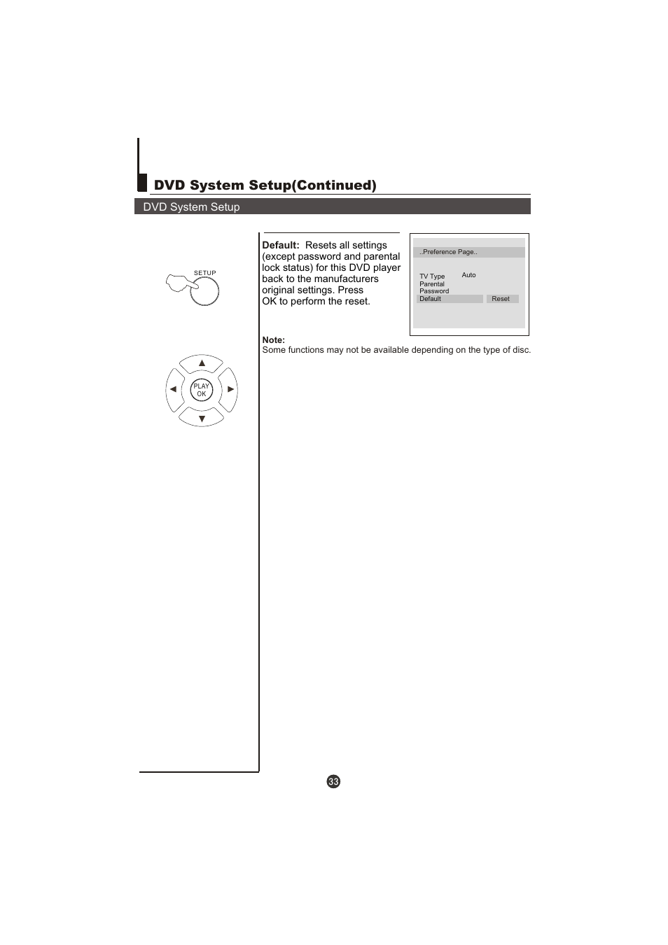 Dvd system setup(continued), Dvd system setup | haier LT22R3CBW User Manual | Page 34 / 44