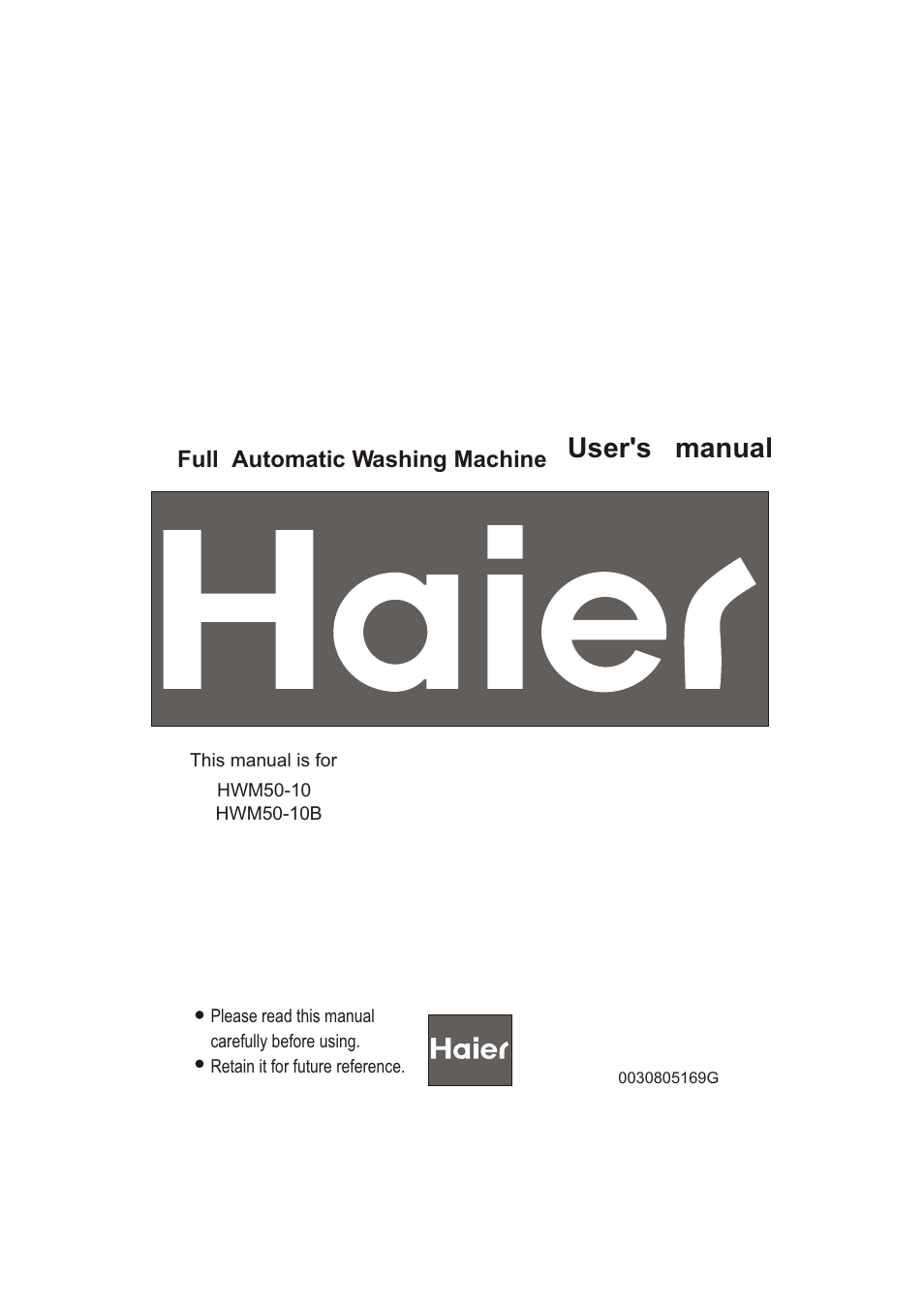 haier HWM50-10 User Manual | 18 pages