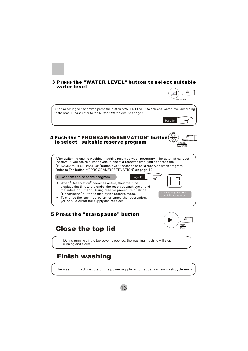 Close the top lid finish washing | haier HWM50-10 User Manual | Page 15 / 18
