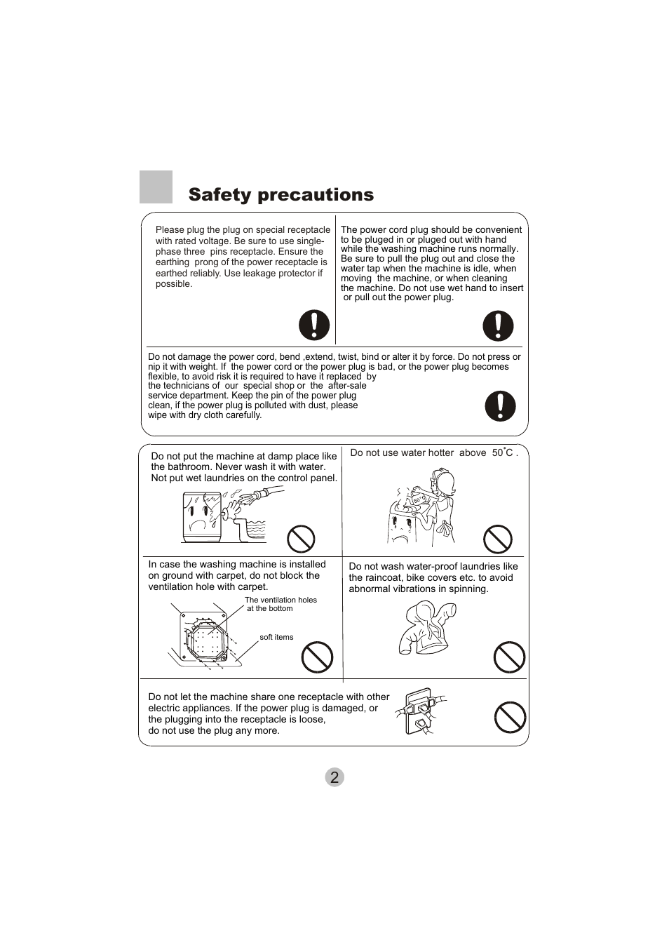 Safety precautions | haier HWM50-10 User Manual | Page 4 / 18