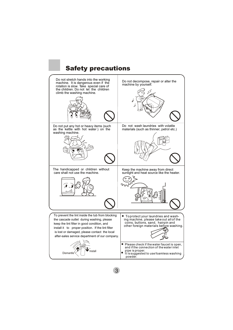 Safety precautions | haier HWM50-10 User Manual | Page 5 / 18