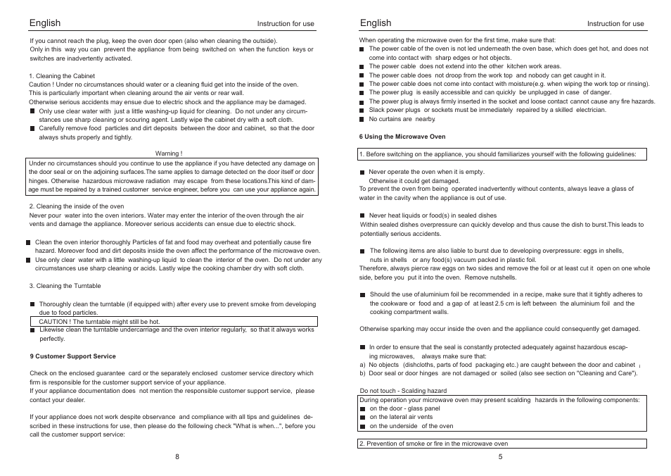 F2-0, English | haier EA-1770M User Manual | Page 7 / 8