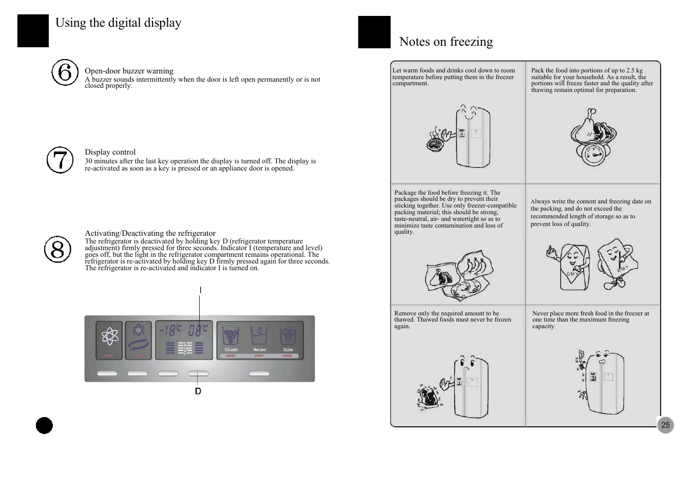 Using the digital display | haier HRF-663ASB2*  EN User Manual | Page 18 / 22
