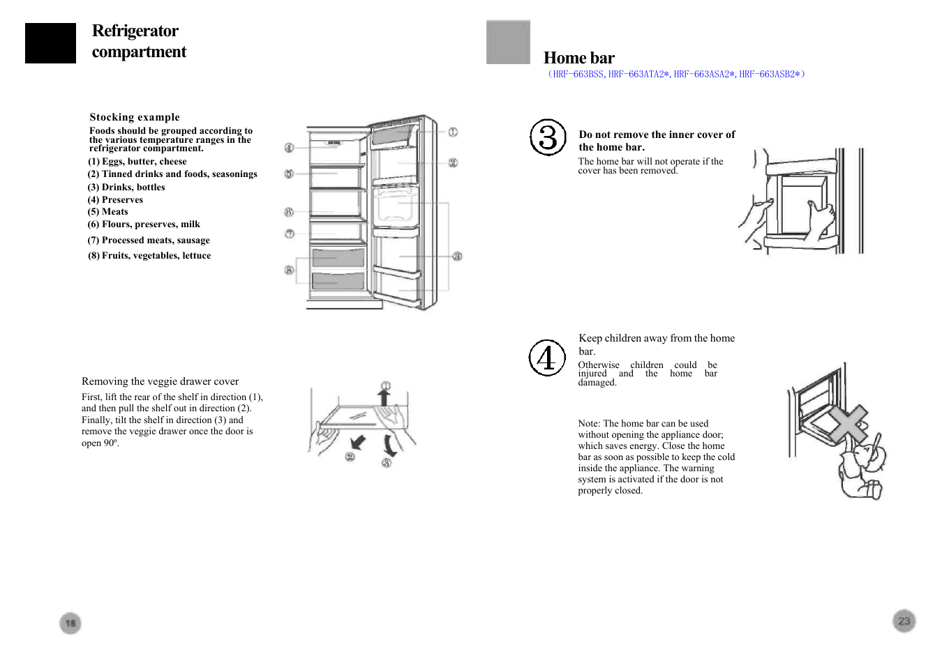 Refrigerator compartment, Home bar | haier HRF-663ASB2*  EN User Manual | Page 20 / 22