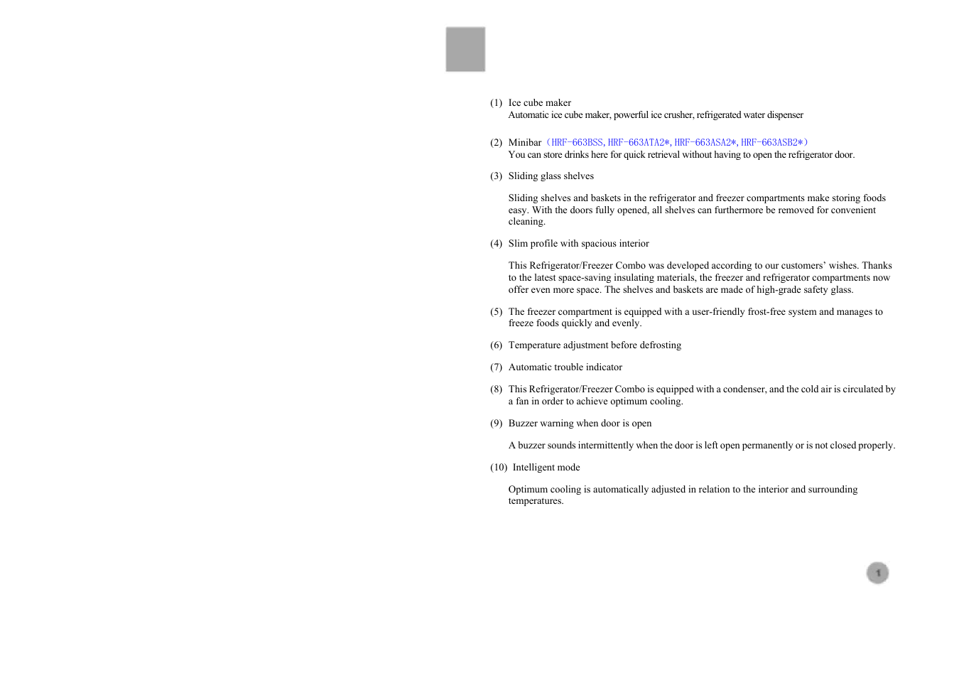 Your refrigerator’s features | haier HRF-663ASB2*  EN User Manual | Page 3 / 22