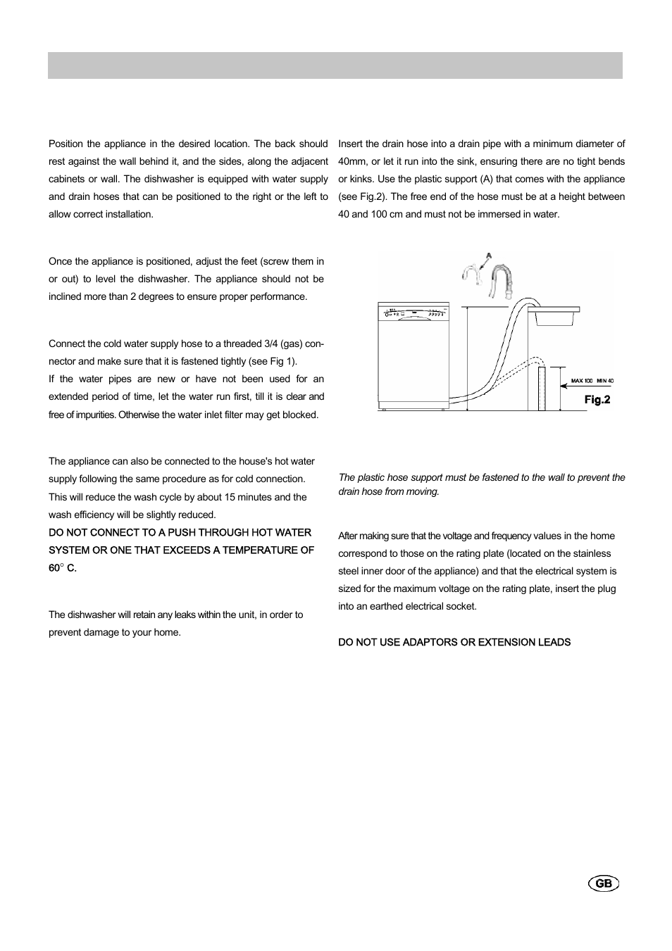 Installation | haier HDW201WH User Manual | Page 10 / 11